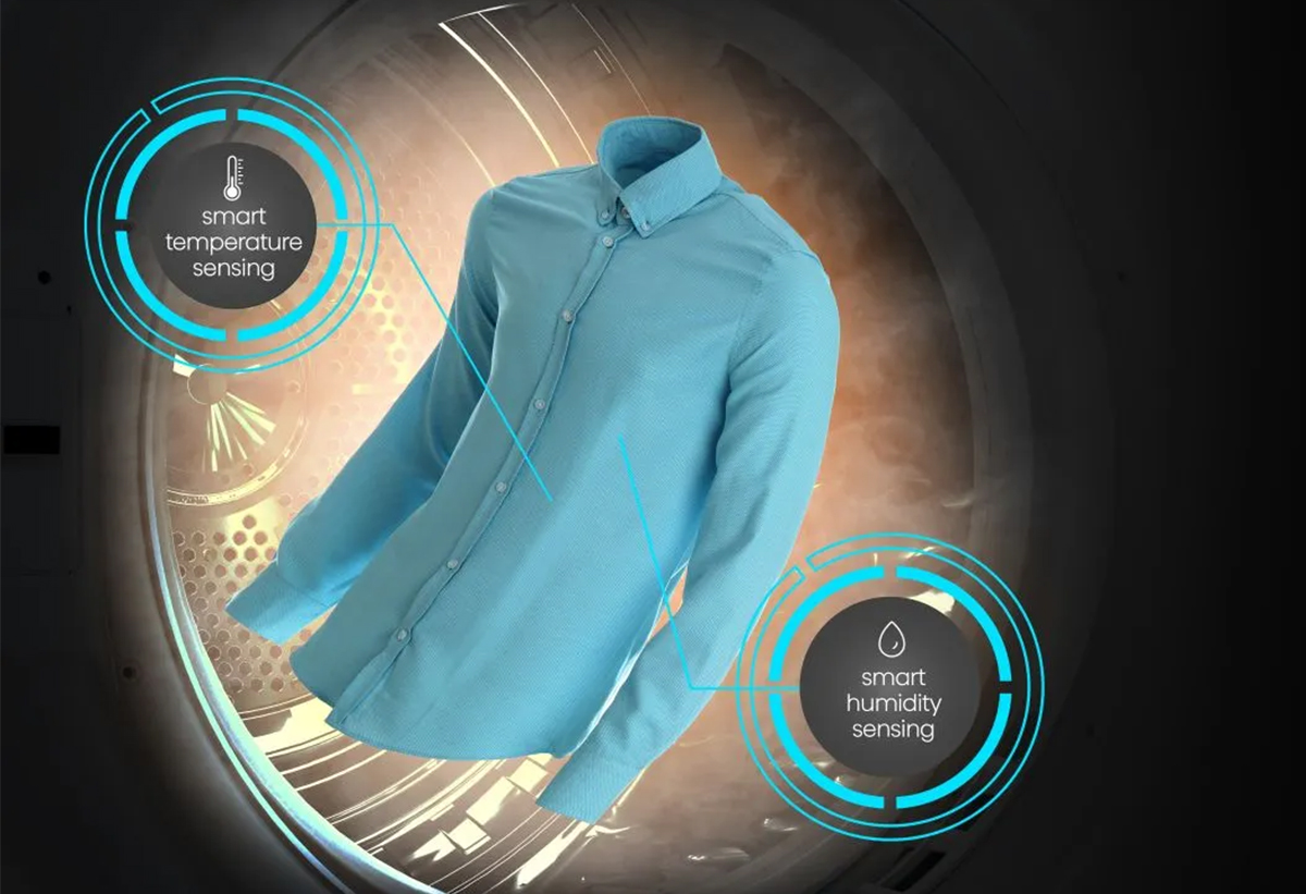 Απεικονίζεται πουκάμισο μέσα σε στεγνωτήριο.